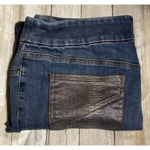Chico's Jegging Ankle Patchwork Pull-on Jeans. Size 1.5R‎ (U.S. 10)  Medium